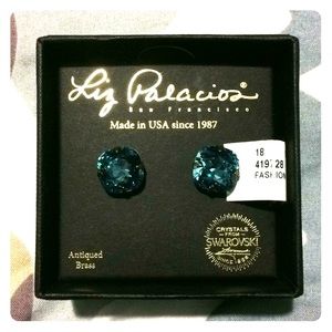 Liz Palacios blue rhinestone earrings